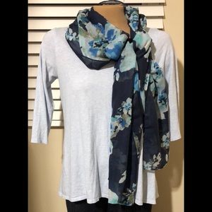 JJill soft blue 3/4 length sleeve shirt size XSP